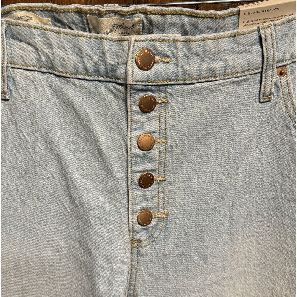 Universal Thread Plus Size Light‎ Distressed Wide Leg Jeans Vintage Straight 22W - Picture 4 of 8